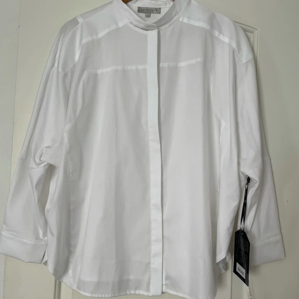 CALYPSO POPLIN JERSEY BUTTON DOWN SHIRT - Picture 1 of 4